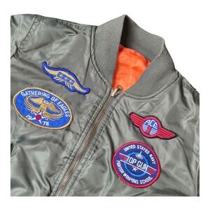 Alpha Industries Youth Small‎ Reversible MA-1 Bomber Jacket Top Gun Green USA